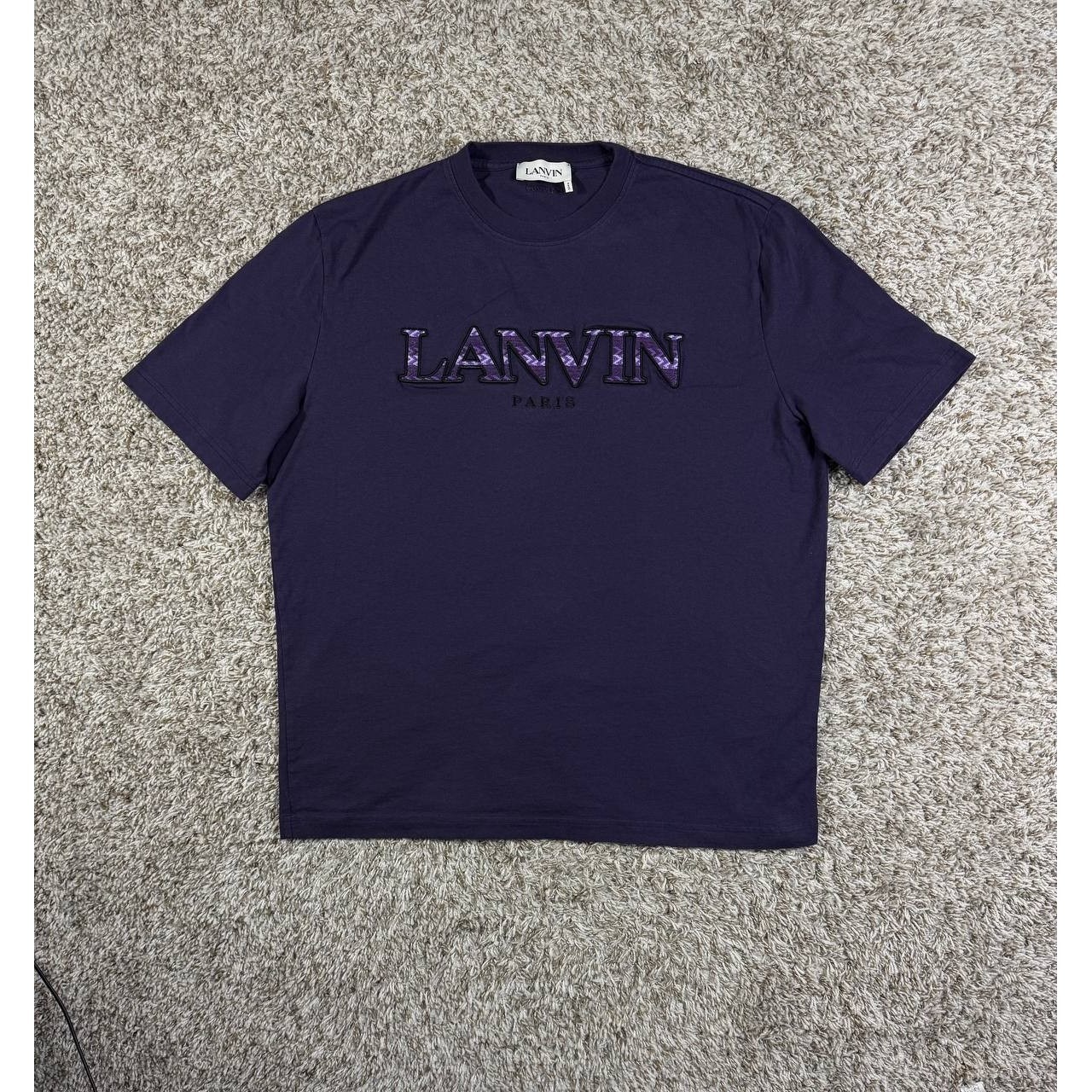 Lanvin Curb Regular Print Logo Purple T-Shirt Men's Size 2xl